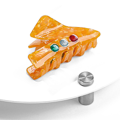 Оранжевый Заколки для волос в форме когтей из ацетата целлюлозы, аксессуары для волос для женщин и девочек, оранжевые, 82x58 мм