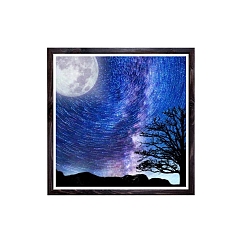 Dodger Blue Starry Sky DIY Diamond Painting Kits, with Resin Rhinestones, Diamond Sticky Pen, Tray Plate and Glue Clay, Dodger Blue, 300x300mm