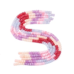 (52) Непрозрачная лаванда Нити градиентных бусин из натурального белого нефрита, окрашенные, рондель, разноцветные, 8.5x4.5~5.5 мм, отверстие : 1 мм, около 79 шт / нитка, 15.31'' (38.9 см)