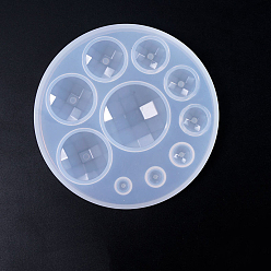 White Silicone Molds, Resin Casting Molds, For UV Resin, Epoxy Resin Jewelry Making, Round, White, 96mm, Inner Diameter: 5~33mm