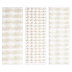 White Self Adhesive Stickers, Imitation Pearl Resin Cabochons Stickers, Half Round, White, 3.5~6x2~2.5mm, 3pcs/set