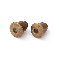 Antique Bronze Brass Ear Nuts, Earring Backs, Bell, Antique Bronze, about 6mm long, 5mm wide, hole: 1mm