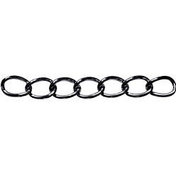 Черный Цвет Металла Железо кабельные сети, несварные, овальные, металлический черный , 5.5x4x1 мм, с катушкой, около 164.04 футов (50 м) / рулон