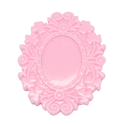 Ярко-Розовый Непрозрачные кабошоны из смолы, цветок, ярко-розовый, 10x4 мм