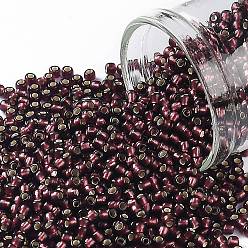 (26CF) Silver Lined Frost Amethyst TOHO Round Seed Beads, Japanese Seed Beads, (26CF) Silver Lined Frost Amethyst, 8/0, 3mm, Hole: 1mm, about 220pcs/10g