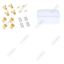 Золотой 10 наборы железных кошельков с замком-кнопкой, золотые, 35x25x11 мм, 4 шт / комплект