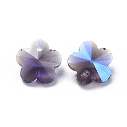 Аметист Стеклянные украшения из горного хрусталя, граненые, цветка сливы, аметист, 9.5x10x5 мм, отверстие : 1.2 мм