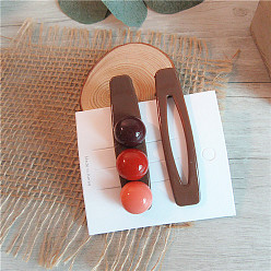 A set of brown bean-style furniture Cute Heart-shaped Colorful Hair Clip Set for Girls - Lovely, Bangs Clip, Xuan Ya Style.