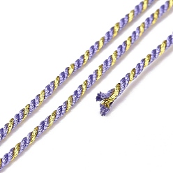 Medium Purple Polycotton Filigree Cord, Braided Rope, with Plastic Reel, for Wall Hanging, Crafts, Gift Wrapping, Medium Purple, 1.2mm, about 27.34 Yards(25m)/Roll