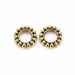 Античное Золото Сплавочные овальные бусины тибетского стиля , без кадмия и без свинца, плоско-круглые, античное золото , 10x1.5 мм, Отверстие : 4~5 мм , около 10000 шт / 5000 г