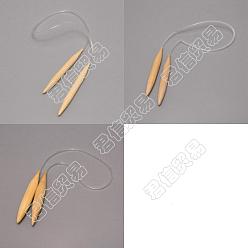 BurlyWood Nbeads 3Pcs 3 Style Circular Bamboo Knitting Needles, with PVC Plastic Findings, Weaving Tools Knitting Kits, BurlyWood, 800~900mm, 1pc/style