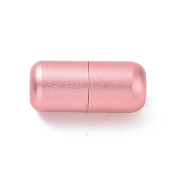 Pink Винтовая застежка из окрашенного распылением алюминия, колонка, аксессуары для замков для шнурков, розовые, 18x8 мм, отверстие : 3.5 мм