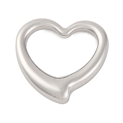 Нержавеющая Сталь Цвет Устойчивы к потускнению 304 соединительные кольца из нержавеющей стали, сердце, цвет нержавеющей стали, 24x23x3 мм