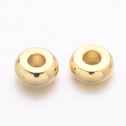 Golden Spacer Beads, Brass, Golden, about 4mm in diameter, 1.9mm thick, hole: 1.2mm