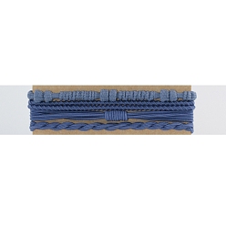 Steel Blue Bohemian Style Cloth Elastic Hair Ties, for Girls or Women, Steel Blue, 180mm, 4pcs/set