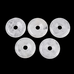 Белый Нефрит Натурального белого нефрита подвески, подвески в виде пончиков/пи-дисков, 50x6.5~7.5 мм, отверстие : 10 мм