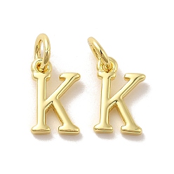 Letter K Pendentifs en laiton, avec anneau de saut, lettre k, 10x6.5x1.5mm, anneau: 5x1 mm, diamètre intérieur: 3 mm