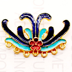 Cloisonne Alloy dripping oil cloisonne butterfly flower pendant bride ancient costume phoenix crown hairpin with accessories tassel collar pendant