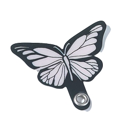 Floral White Butterfly PVC Mobile Phone Lanyard Patch, Phone Strap Connector Replacement Part Tether Tab for Cell Phone Safety, Floral White, 6x3.6cm