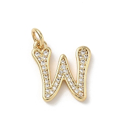 Letter W Латунные микро проложить кубического циркония подвески, без кадмия и без свинца, долговечный, реальный 18 k позолоченный, с целью перехода в кольце, Буква W, 15x13.5x2 мм, Перейти кольцо: 5x1 мм, 3 мм внутренним диаметром