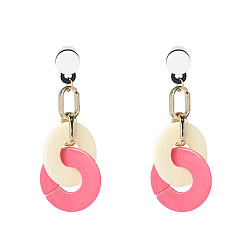 Pink Stylish Acrylic Earrings - Versatile and Chic Ear Drops (52052)