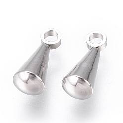 Stainless Steel Color 304 Stainless Steel Charms, Chain Extender Drop, Teardrop, Stainless Steel Color, 9.8x4mm, Hole: 1.6mm