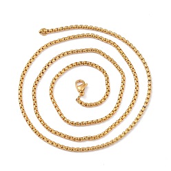 Золотой 304 из нержавеющей стали коробки цепи ожерелья, с карабин-лобстерами , золотые, 22.04 дюйм (56 см), 2 мм