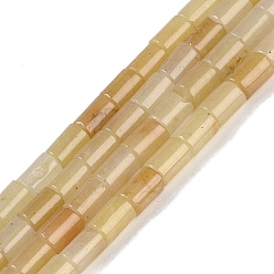 Желтый авантюрин Естественный желтый авантюрин бисер нитей, колонка, 7.5~8.5x5~6 мм, отверстие : 1 мм, около 45~46 шт / нитка, 14.69~15.04 дюйм (37.3~38.2 см)