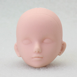 PeachPuff Plastic Doll Head Sculpt, with Double-fold Eyelid, DIY BJD Heads Toy Practice Makeup Supplies, PeachPuff, 110mm