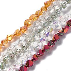 Mixed Color Electroplate Glass Beads Strands, Mixed Style, Nuggets, Mixed Color, 7x6.5x6mm, Hole: 0.9mm, about 90pcs/strand, 24.41 inch(62cm)