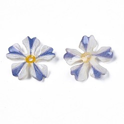 Сланцево-синий Пластиковые шарики, цветок, синевато-серый, 19~19.5x20~21x3 мм, отверстие : 1.2 мм