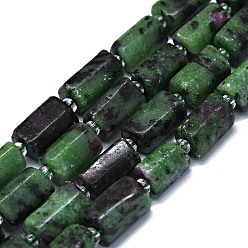 Ruby in Zoisite Natural Ruby in Zoisite Beads Strands, Nuggets, 11~14x6~8mm, Hole: 0.9mm, about 28~32pcs/strand, 15.75''(40cm)