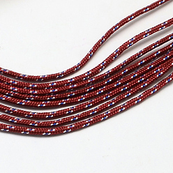 Dark Red Polyester & Spandex Cord Ropes, 1 Inner Core, Dark Red, 2mm, about 109.36 yards(100m)/bundle
