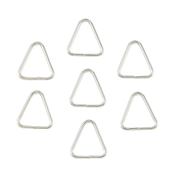 Real Platinum Plated SHEGRACE Brass Adjuster Triangle Buckles, Fit For Top Drilled Beads, Webbing, Strapping Bags, Cadmium Free & Nickel Free & Lead Free, Real Platinum Plated, 9x8x1mm, Hole: 7.5x6.5mm