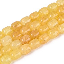 Золотистый Выпечки нарисованные потрескивание стеклянные бусины пряди, баррель, золотые, 9.5~10x8~8.5 мм, отверстие : 0.8~1.4 мм, около 79~83 шт / нитка, 29.92~31.5'' (76~80 см)