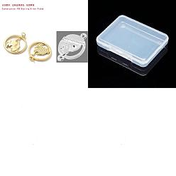 Plaqué 925 Argent Sterling 10 pendentifs en laiton, rond plat avec des charmes de feu, avec anneau de saut, crémaillère plaquage, plaqué longue durée, 925 argent sterling plaqué, 23.5x20x2mm, anneau de saut: 5x0.8 mm, diamètre intérieur: 3 mm