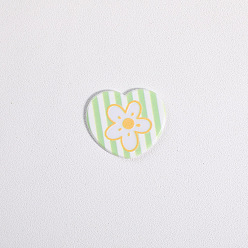 Flower Opaque Printed Acrylic Cabochons, Flower Pattern, 55mm
