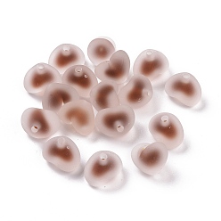 Saddle Brown Rubberized Style Transparent Acrylic Beads, Two Tone, Bead in Bead Style, Heart, Saddle Brown, 14x18x13.8mm, Hole: 2.8mm