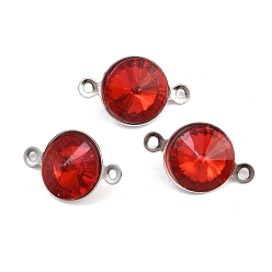 Красный Подвески-коннекторы со стеклянным конусом, с 304 установками из нержавеющей стали, цвет нержавеющей стали, красные, 8.5x14.5x5 мм, отверстие : 1 мм