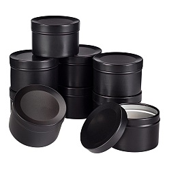 Electrophoresis Black Aluminium Jar, Flip Cover, Food Grade Packaging Box, for Tea-leaf Stroage, Column, Electrophoresis Black, 2x1-3/8 inch(5.1x3.6cm), Capacity: 50ml(1.69fl. oz)