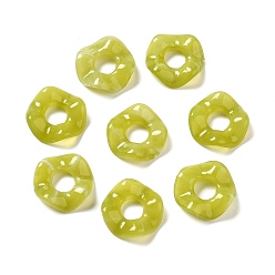 Цвет Оливы Прозрачные акриловые бусины, два тона, цветок, оливковый, 13x3 мм, отверстие : 4.5 мм, о: 1770 шт / 500 г