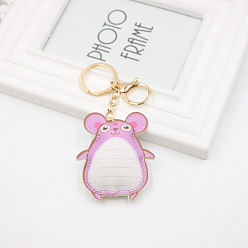 mouse Adorable Mouse Leather Keychain with GPS Tracker - Customizable for Backpacks and Bags
