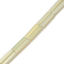 Light Goldenrod Yellow Electroplate Glass Beads Strands, Full Rainbow Plated, Cuboid, Light Goldenrod Yellow, 20x4x4mm, Hole: 0.8mm, about 38pcs/strand, 30.31 inch(77cm)