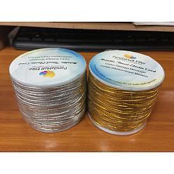 Mixed Color Round Elastic Cord, with Polyester Outside and Rubber Inside, Mixed Color, 2mm, 50m/roll, 2rolls/set