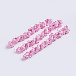 Ярко-Розовый Нейлоновая нить, нейлоновая нить для плетения браслета, ярко-розовый, 1 мм, около 26.24 ярдов (24 м) / пачка, 10 расслоения / мешок, около 262.46 ярдов (240 м) / мешок