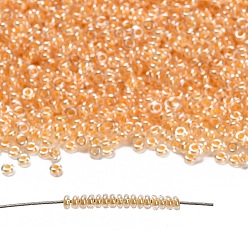 (983) Inside Color Custard Lined Toho 11/0 полукруглые бусины, японский бисер, (983) внутри цветной заварной крем на подкладке, 11/0, 2.2x0.9 мм, отверстие : 0.8 мм, Около 8666 шт / 50 г