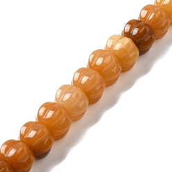 Topaz Jade Natural Topaz Jade Dyed Beads Strands, Pumpkin, 10x14.5x12.5mm, Hole: 1mm, about 20pcs/strand, 7.72''~7.76''(19.6~19.7cm)