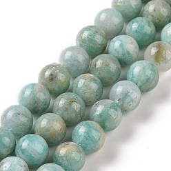 Amazonite Natural Amazonite Beads Strands, Round, 8mm, Hole: 1mm, about 47pcs/strand, 15.55 inch(39.5cm)