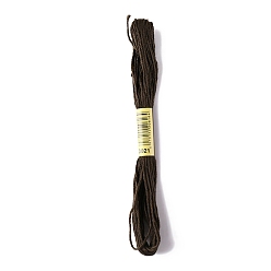 Coffee Polyester Embroidery Threads for Cross Stitch, Embroidery Floss, Coffee, 0.15mm, about 8.75 Yards(8m)/Skein