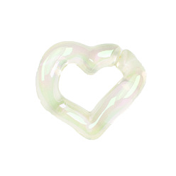 yellow Acrylic plastic 21*19mm jelly AB magic colorful Mabei peach heart chain buckle DIY jewelry accessories